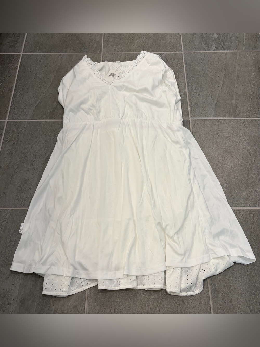 Women’s white/cream Ecowish eyelet sundress, NWT, size L - Picture 11 of 16